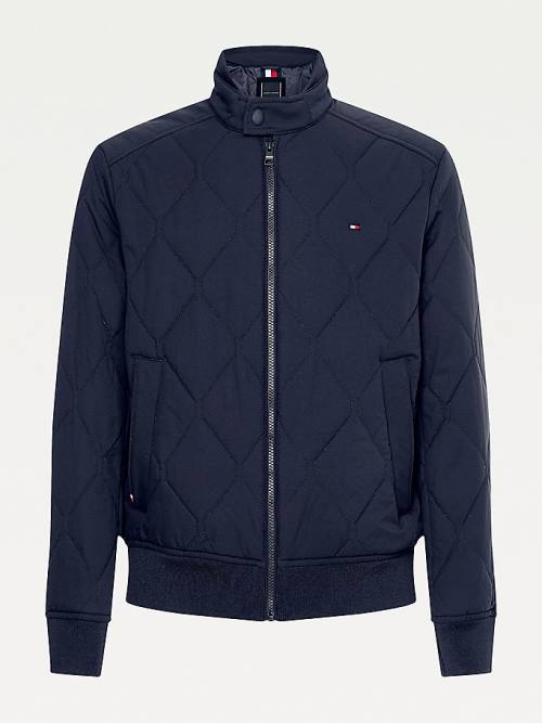 Tommy Hilfiger Plus Diamond Quilted Bomber Ceket Erkek Mavi | TH615JTB