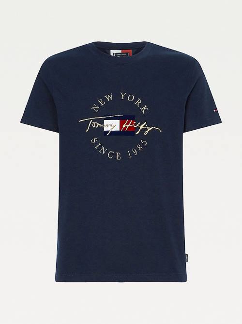 Tommy Hilfiger Plus Icons Long Sleeve Tişört Erkek Mavi | TH684ORD