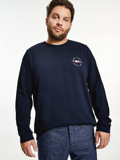 Tommy Hilfiger Plus Icons Long Sleeve Tişört Erkek Mavi | TH684ORD