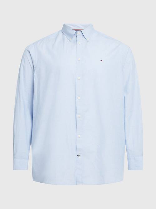 Tommy Hilfiger Plus Natural Soft Poplin Regular Fit Gömlek Erkek Mavi | TH826ZWI