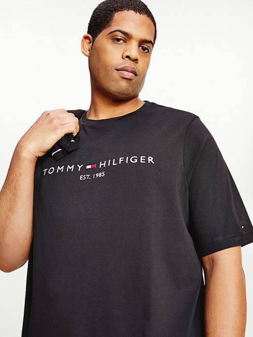 Tommy Hilfiger Plus Organic Pamuklu Logo Tişört Erkek Siyah | TH890EBJ