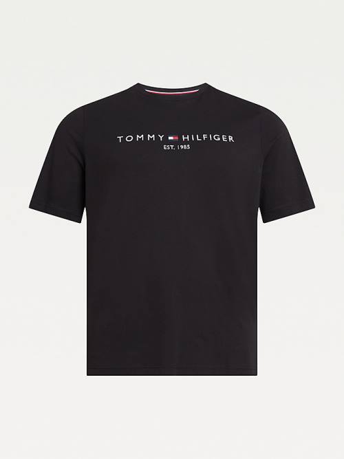 Tommy Hilfiger Plus Organic Pamuklu Logo Tişört Erkek Siyah | TH890EBJ