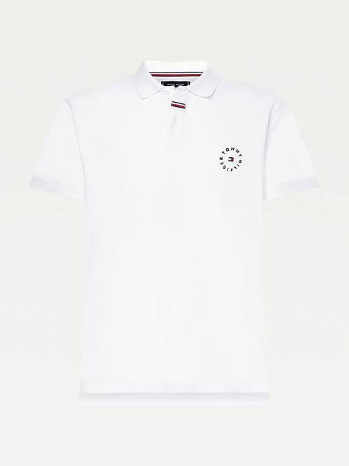 Tommy Hilfiger Plus Organic Pamuklu Pique Regular Fit Polo Yaka Tişört Erkek Beyaz | TH924OVK