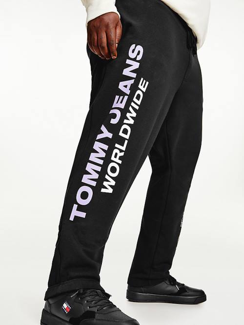 Tommy Hilfiger Plus Recycled Pamuklu Relaxed Fit Joggers Pantolon Erkek Siyah | TH936CGR