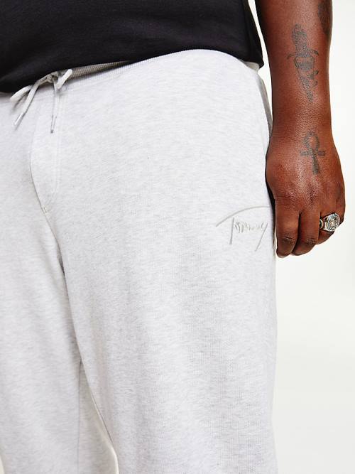 Tommy Hilfiger Plus Recycled Signature Logo Slim Fit Joggers Pantolon Erkek Gri | TH942DMF