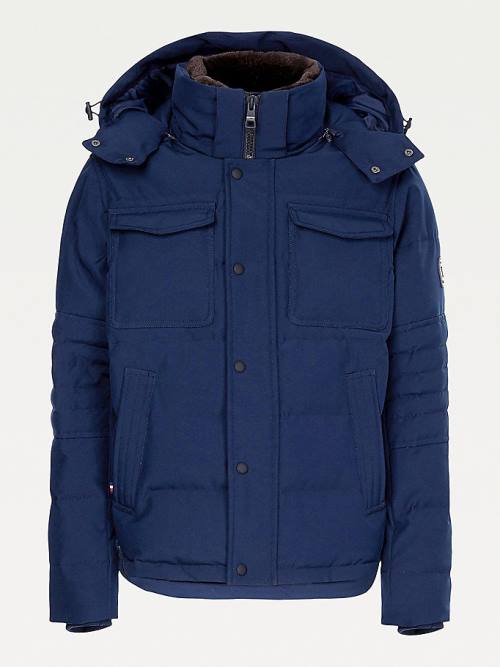 Tommy Hilfiger Plus Rockie Filled Utility Bomber Ceket Erkek Mavi | TH015VUC