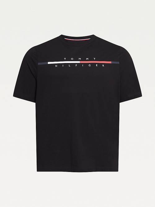 Tommy Hilfiger Plus Signature Split Logo Tişört Erkek Siyah | TH859JGW