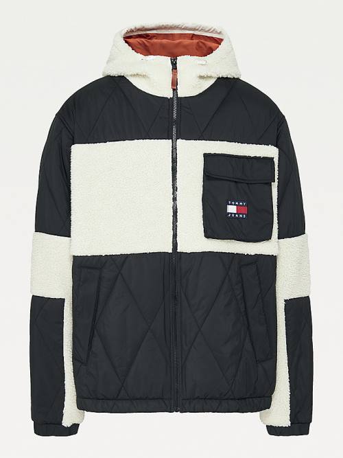 Tommy Hilfiger Plus Tommy Badge Sherpa Ceket Erkek Siyah | TH610UFC