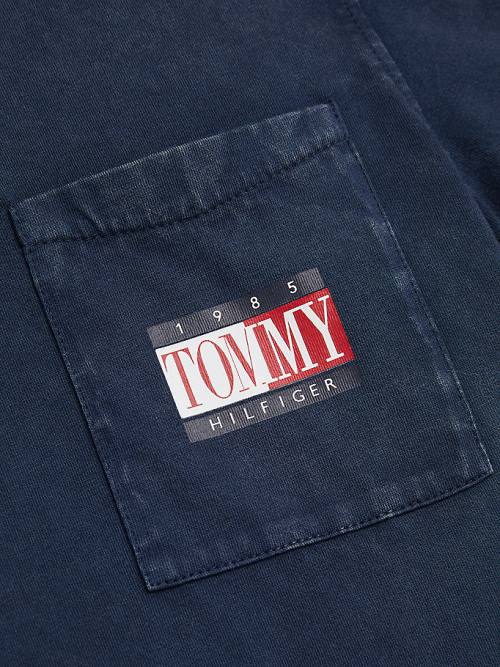 Tommy Hilfiger Pocket Logo Embroidery Tişört Erkek Çocuk Mavi | TH218RFP