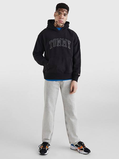 Tommy Hilfiger Polar Fleece Relaxed Fit Kapüşonlu Sweatshirt Erkek Siyah | TH579KFV