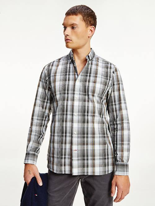 Tommy Hilfiger Poplin Check Regular Fit Gömlek Erkek Mavi | TH305BKC