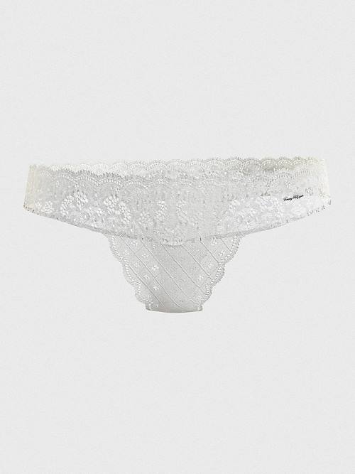 Tommy Hilfiger Prairie Dantel Brazilian Briefs İç Giyim Kadın Beyaz | TH058YZQ