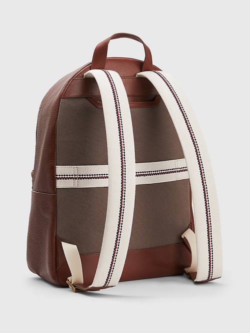 Tommy Hilfiger Premium Deri Backpack Çanta Erkek Kahverengi | TH473QCW