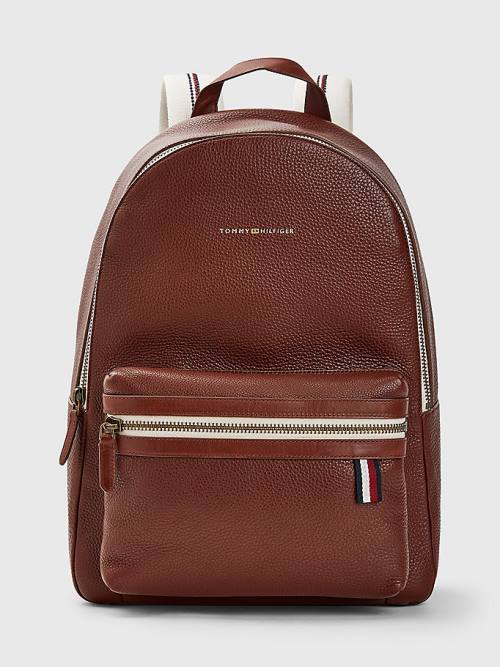 Tommy Hilfiger Premium Deri Backpack Çanta Erkek Kahverengi | TH473QCW