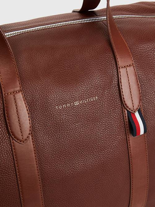 Tommy Hilfiger Premium Deri Duffle Çanta Erkek Kahverengi | TH426WXO