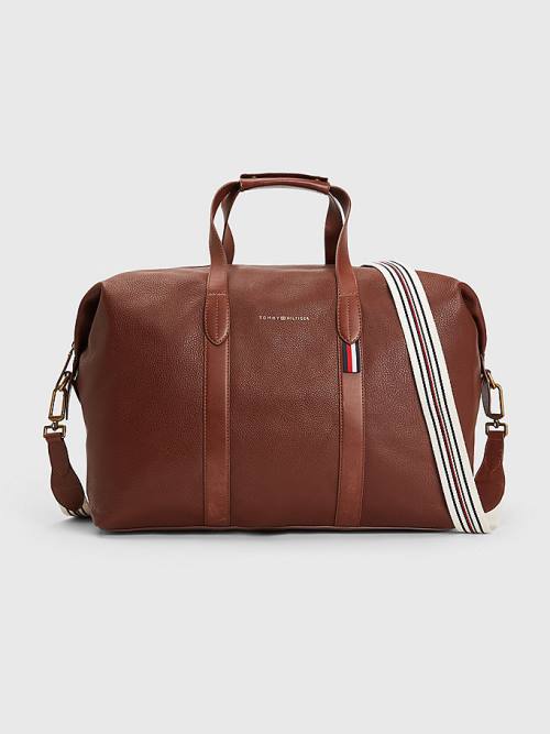 Tommy Hilfiger Premium Deri Duffle Çanta Erkek Kahverengi | TH426WXO