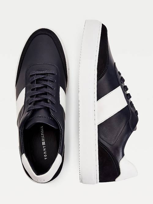 Tommy Hilfiger Premium Deri Süet Cupsole Spor Ayakkabı Erkek Mavi | TH794APD