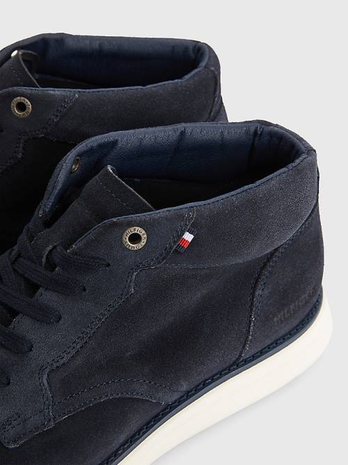 Tommy Hilfiger Premium Hybrid Süet Chukka Günlük Ayakkabı Erkek Mavi | TH931ATC