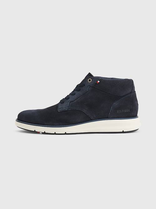 Tommy Hilfiger Premium Hybrid Süet Chukka Günlük Ayakkabı Erkek Mavi | TH931ATC