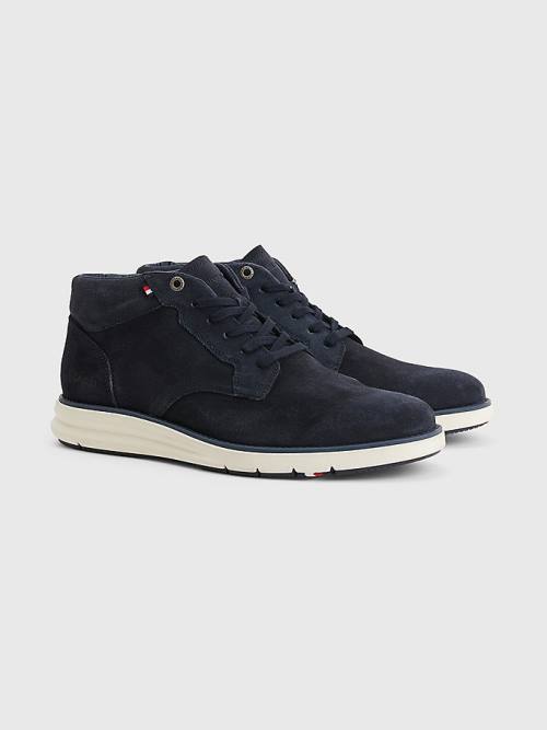 Tommy Hilfiger Premium Hybrid Süet Chukka Günlük Ayakkabı Erkek Mavi | TH931ATC