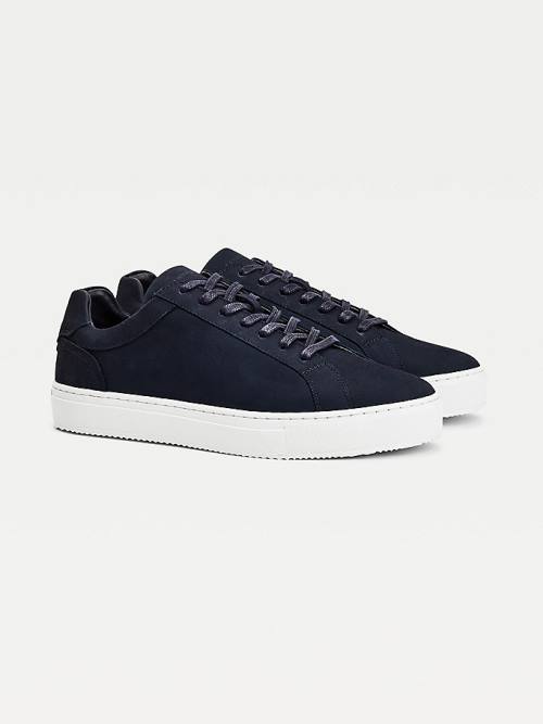 Tommy Hilfiger Premium Nubuck Deri Cupsole Spor Ayakkabı Erkek Mavi | TH243HDJ