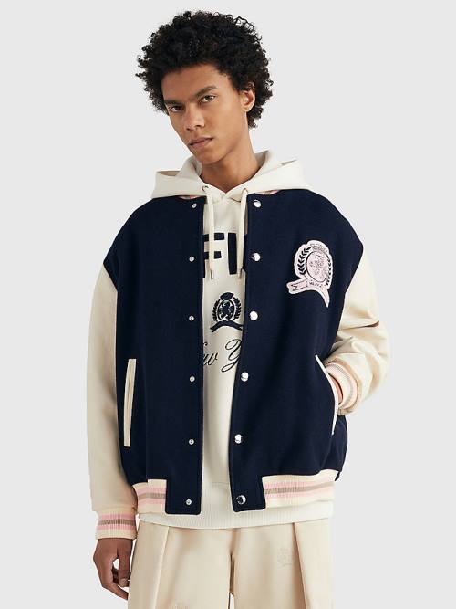 Tommy Hilfiger Prep Crest Varsity Ceket Erkek Mavi | TH590FBX