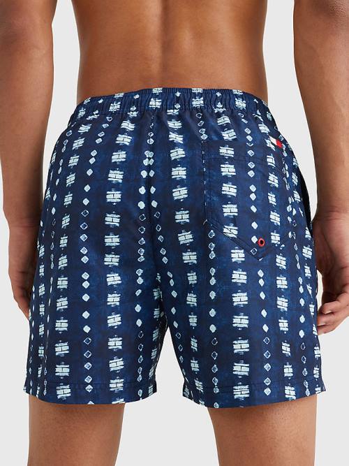 Tommy Hilfiger Print Drawstring Mid Cut Cut Cut Length Shorts Mayo Erkek Mavi | TH639MQJ