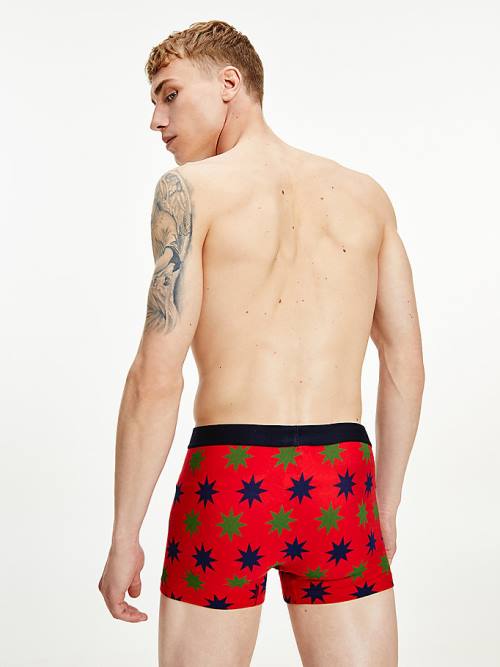 Tommy Hilfiger Print Pamuklu Trunks İç Giyim Erkek Bej Rengi | TH874NQI