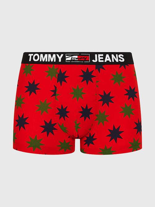 Tommy Hilfiger Print Pamuklu Trunks İç Giyim Erkek Bej Rengi | TH874NQI