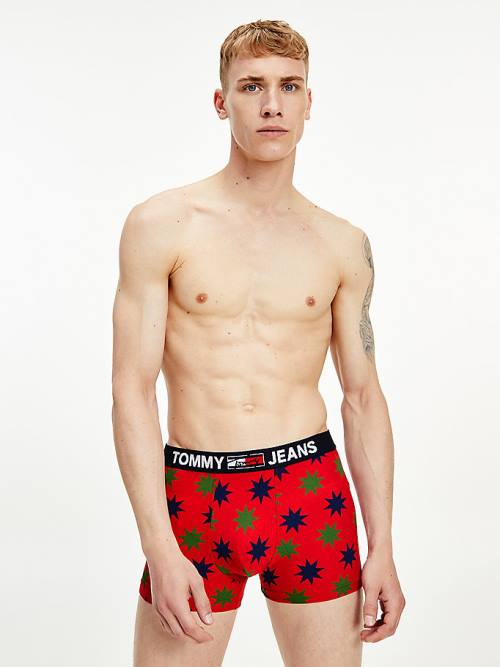 Tommy Hilfiger Print Pamuklu Trunks İç Giyim Erkek Bej Rengi | TH874NQI