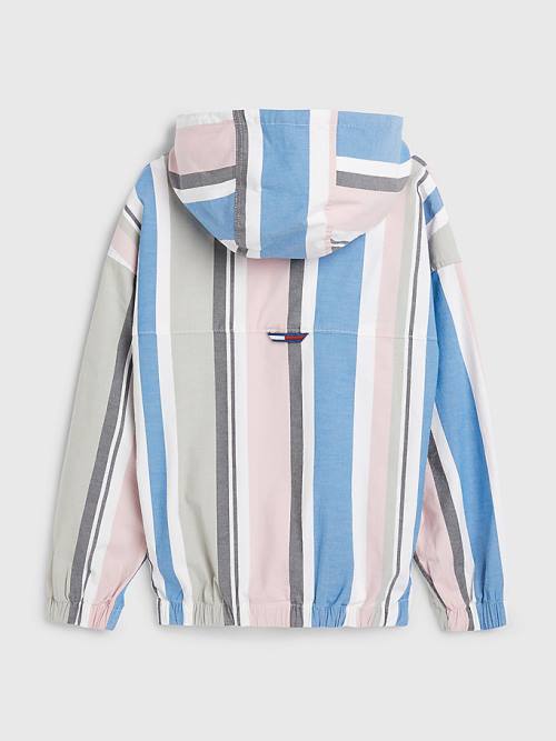 Tommy Hilfiger Pull-On Kukuletalı Stripe Gömlek Erkek Çocuk Beyaz | TH975VSR