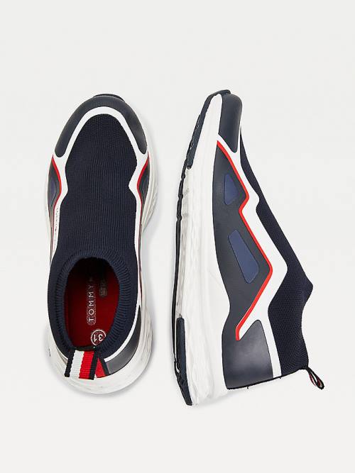 Tommy Hilfiger Pull-On Low-Top Sock Spor Ayakkabı Erkek Çocuk Mavi | TH076RFJ