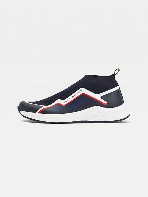 Tommy Hilfiger Pull-On Low-Top Sock Spor Ayakkabı Erkek Çocuk Mavi | TH076RFJ