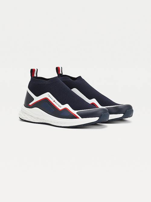 Tommy Hilfiger Pull-On Low-Top Sock Spor Ayakkabı Erkek Çocuk Mavi | TH076RFJ