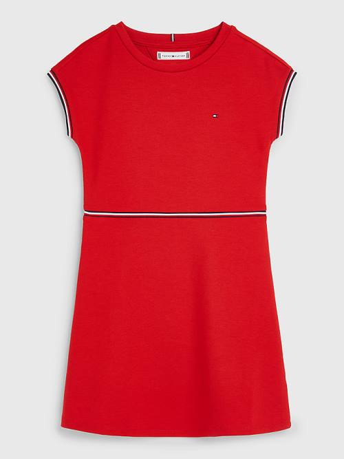 Tommy Hilfiger Punto Fit And Flare Elbise Kiz Çocuk Kırmızı | TH027VFY