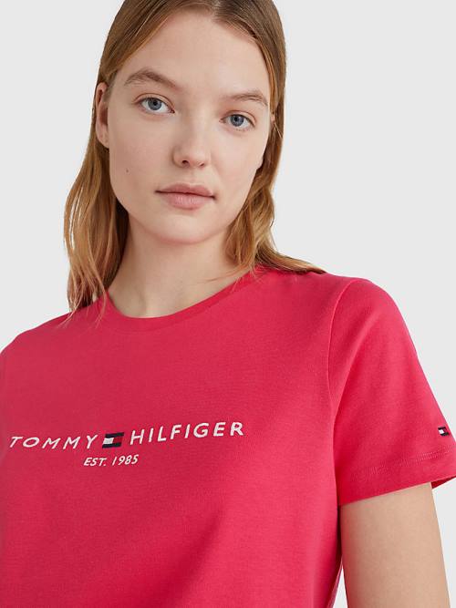 Tommy Hilfiger Pure Organic Pamuklu Logo Tişört Kadın Pembe | TH620XTJ