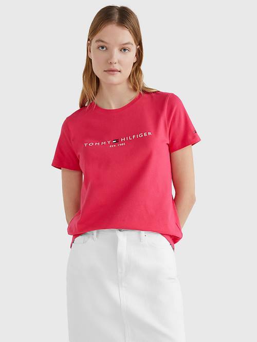 Tommy Hilfiger Pure Organic Pamuklu Logo Tişört Kadın Pembe | TH620XTJ