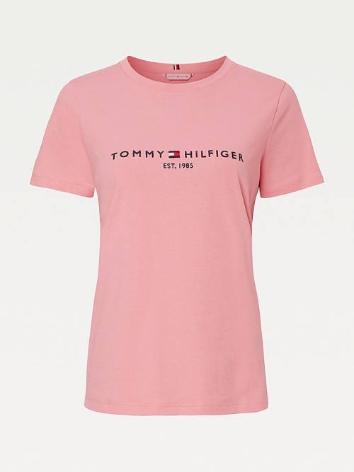 Tommy Hilfiger Pure Organic Pamuklu Logo Tişört Kadın Pembe | TH841FJG