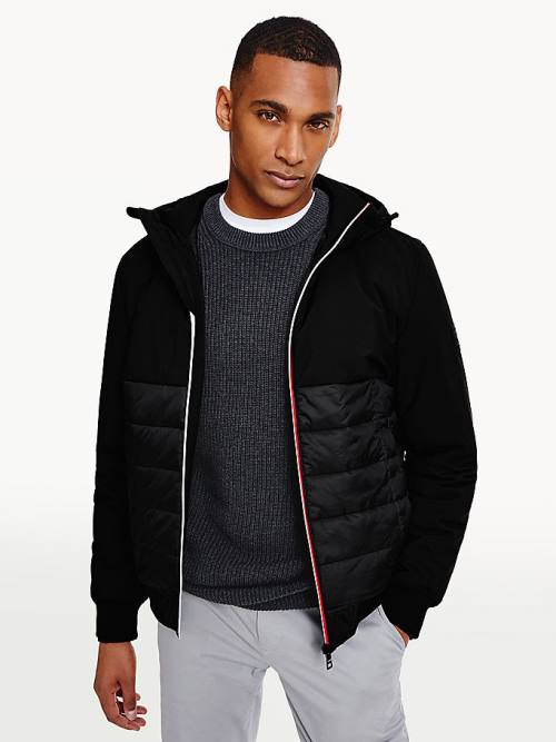 Tommy Hilfiger Quilted Panel Kukuletalı Ceket Erkek Siyah | TH901SHP