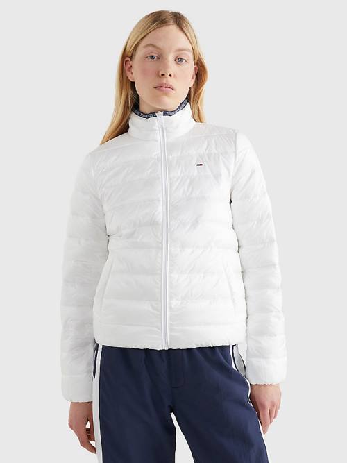 Tommy Hilfiger Quilted Zip-Thru Ceket Kadın Beyaz | TH601SYP