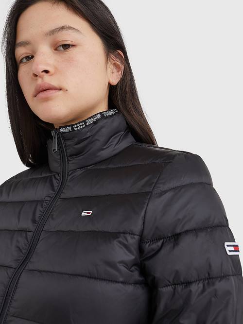 Tommy Hilfiger Quilted Zip-Thru Ceket Kadın Siyah | TH732LVI