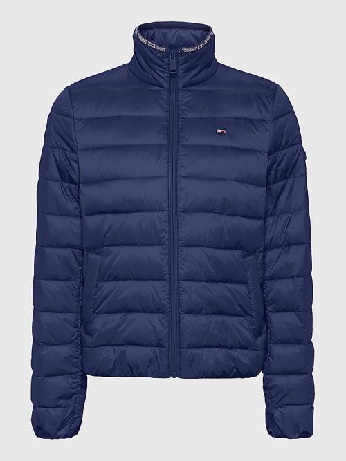 Tommy Hilfiger Quilted Zip-Thru Ceket Kadın Mavi | TH861QVZ