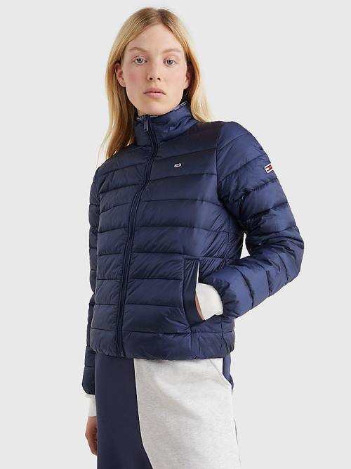 Tommy Hilfiger Quilted Zip-Thru Ceket Kadın Mavi | TH861QVZ