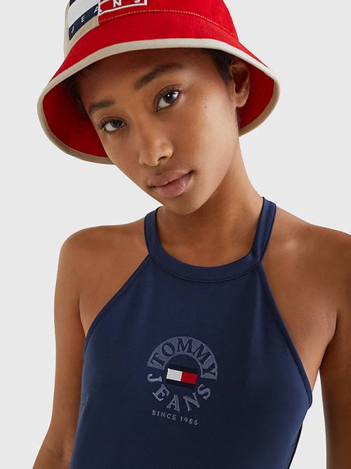 Tommy Hilfiger Racerback Bodycon Elbise Kadın Mavi | TH689PCB