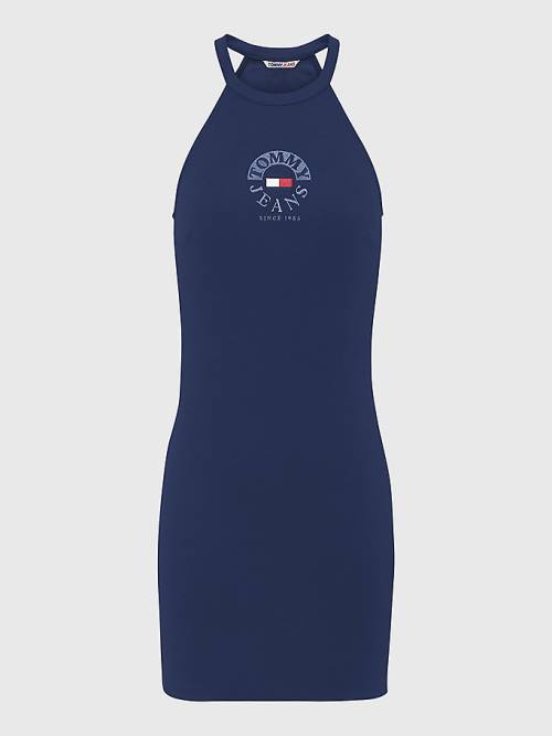 Tommy Hilfiger Racerback Bodycon Elbise Kadın Mavi | TH689PCB