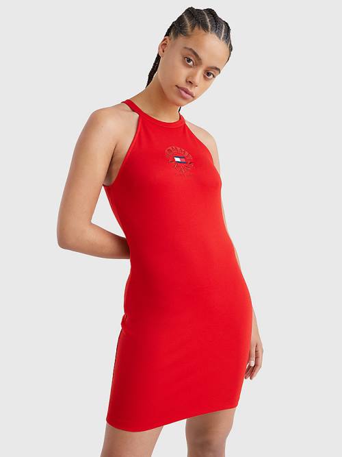 Tommy Hilfiger Racerback Bodycon Elbise Kadın Kırmızı | TH859APQ