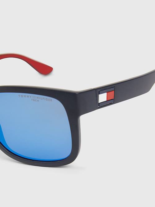 Tommy Hilfiger Rectangular Frame Güneş Gözlüğü Erkek Mavi | TH849THM