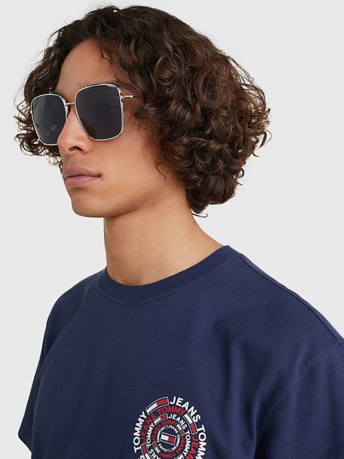 Tommy Hilfiger Rectangular Lens Güneş Gözlüğü Erkek Gri | TH139MPH