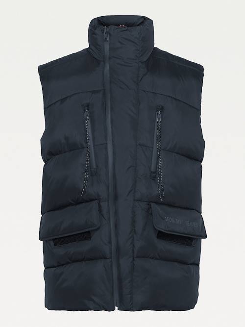 Tommy Hilfiger Recycled Asymmetric Down Vest Ceket Erkek Siyah | TH019TQJ