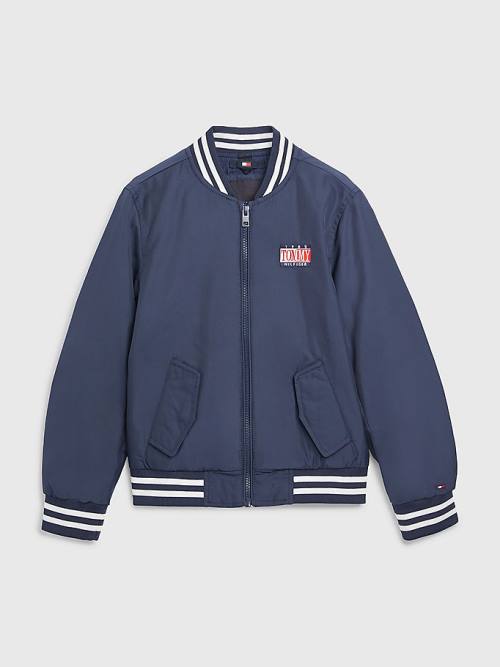 Tommy Hilfiger Recycled Bomber Ceket Kiz Çocuk Mavi | TH641JKD